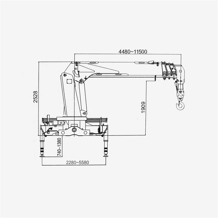 45 tons 8 × 4 lastbilmonteret teleskopkran med Cummins 9,5L motor LHD eller RHD